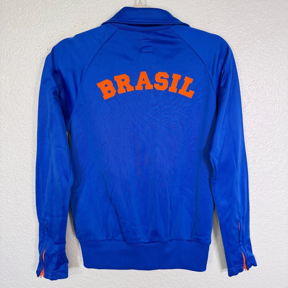 Vintage Adidas Brasil Jacket Mens Small Track Warmup Zip 3 Stripe Retro Athletic